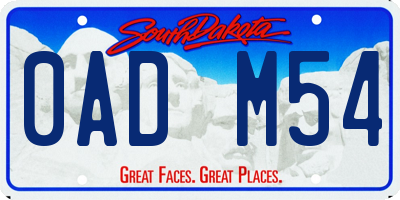 SD license plate 0ADM54