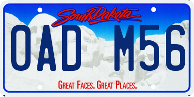 SD license plate 0ADM56