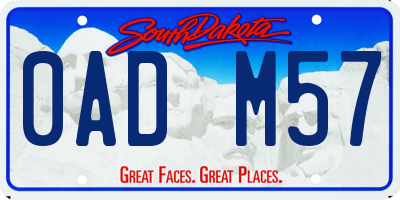 SD license plate 0ADM57