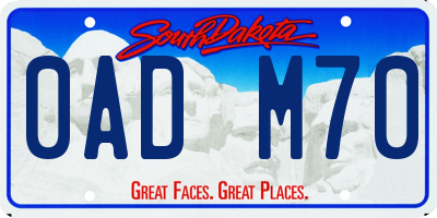 SD license plate 0ADM70