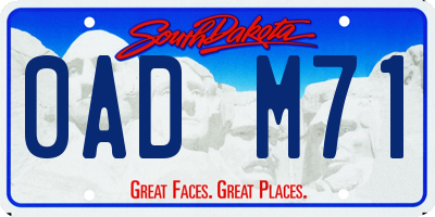 SD license plate 0ADM71