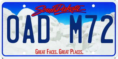 SD license plate 0ADM72