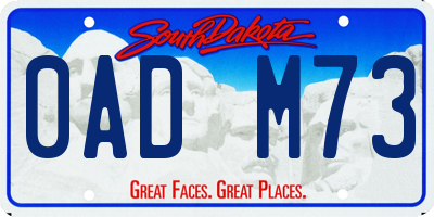 SD license plate 0ADM73