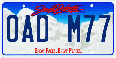 SD license plate 0ADM77