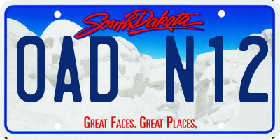 SD license plate 0ADN12