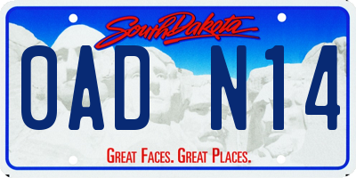 SD license plate 0ADN14