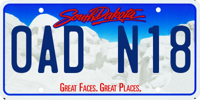 SD license plate 0ADN18