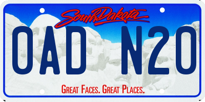 SD license plate 0ADN20