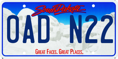 SD license plate 0ADN22