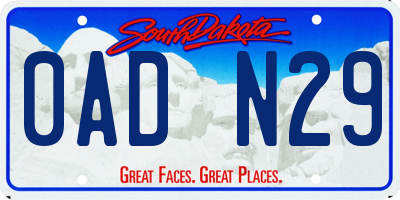 SD license plate 0ADN29