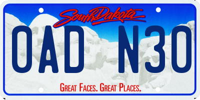 SD license plate 0ADN30