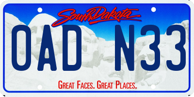 SD license plate 0ADN33