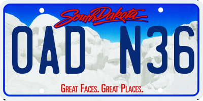 SD license plate 0ADN36