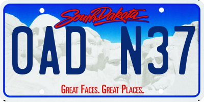 SD license plate 0ADN37