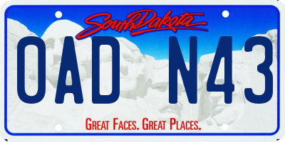 SD license plate 0ADN43