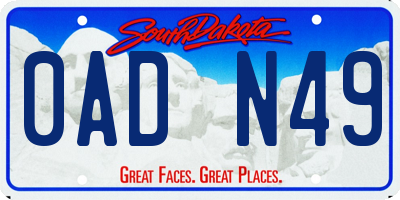 SD license plate 0ADN49