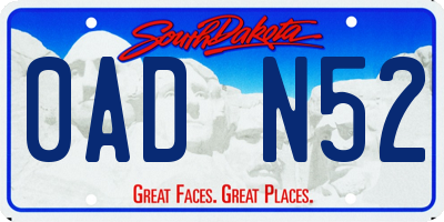 SD license plate 0ADN52