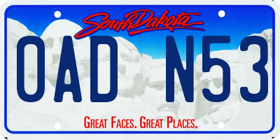 SD license plate 0ADN53