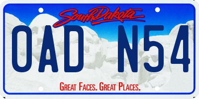 SD license plate 0ADN54