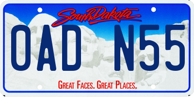 SD license plate 0ADN55