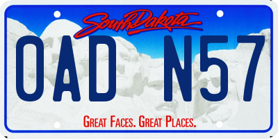 SD license plate 0ADN57