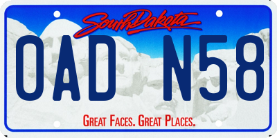 SD license plate 0ADN58