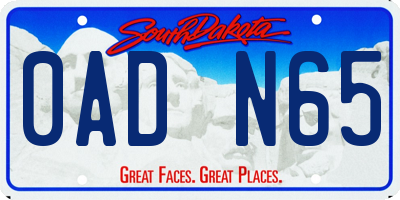 SD license plate 0ADN65