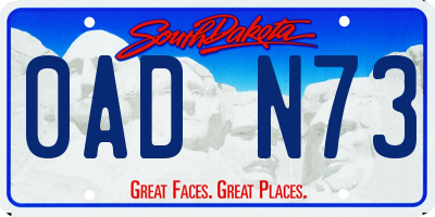 SD license plate 0ADN73