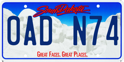 SD license plate 0ADN74