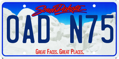 SD license plate 0ADN75