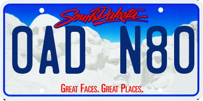 SD license plate 0ADN80