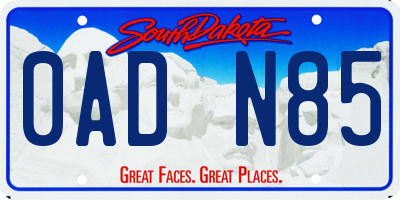 SD license plate 0ADN85