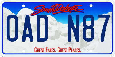 SD license plate 0ADN87