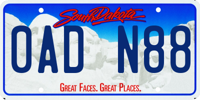 SD license plate 0ADN88