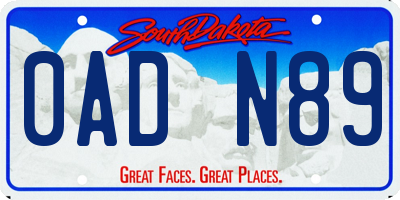 SD license plate 0ADN89