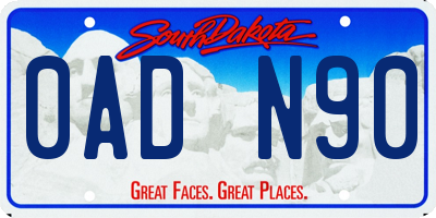 SD license plate 0ADN90