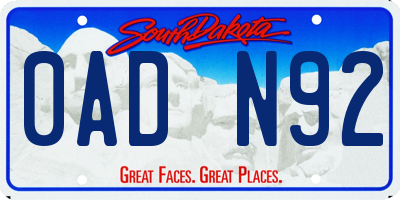 SD license plate 0ADN92