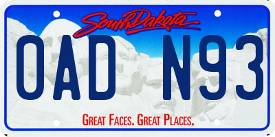 SD license plate 0ADN93