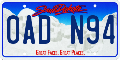 SD license plate 0ADN94