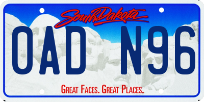 SD license plate 0ADN96