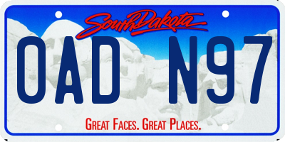 SD license plate 0ADN97