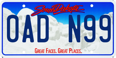 SD license plate 0ADN99