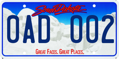 SD license plate 0ADO02