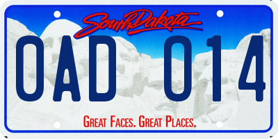 SD license plate 0ADO14