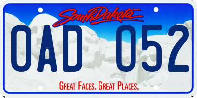 SD license plate 0ADO52