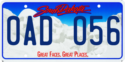 SD license plate 0ADO56