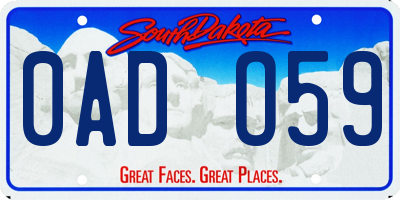 SD license plate 0ADO59