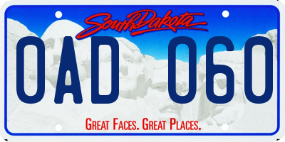 SD license plate 0ADO60