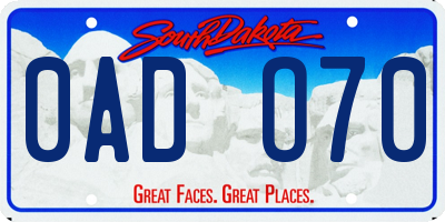 SD license plate 0ADO70