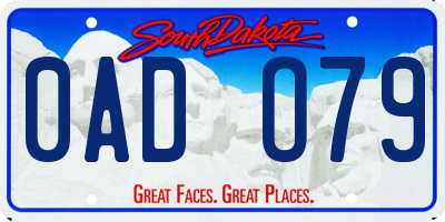 SD license plate 0ADO79